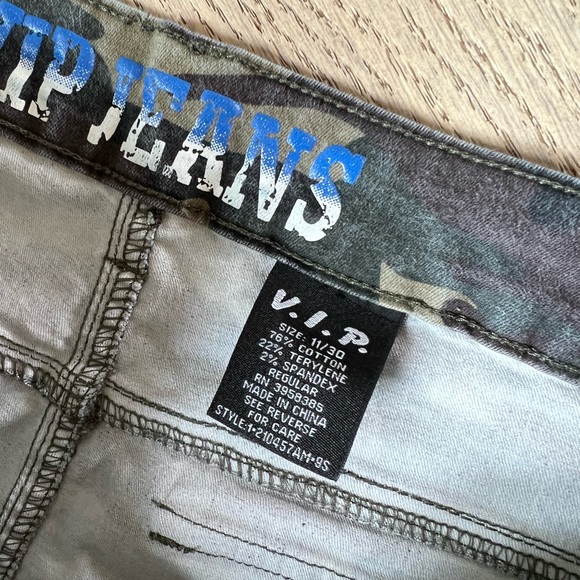 VINTAGE Juniors Camo Cargo Loose Pants Size 11 - Picture 3 of 5